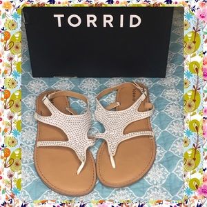 Torrid rhinestones white sandals